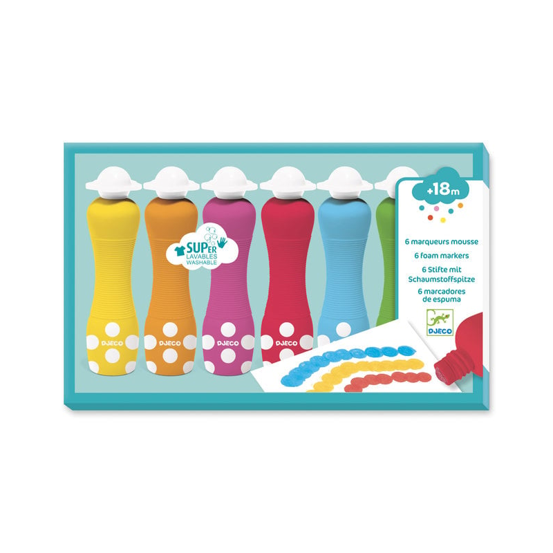 Djeco - Markers met foampunt 6 stuks