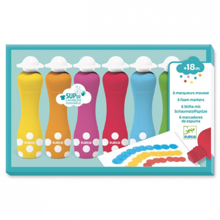 Djeco - Markers met foampunt 6 stuks