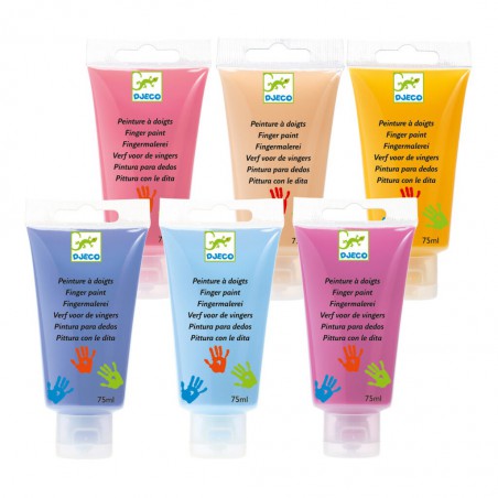 Djeco - Vingerverf 6 tubes pastel