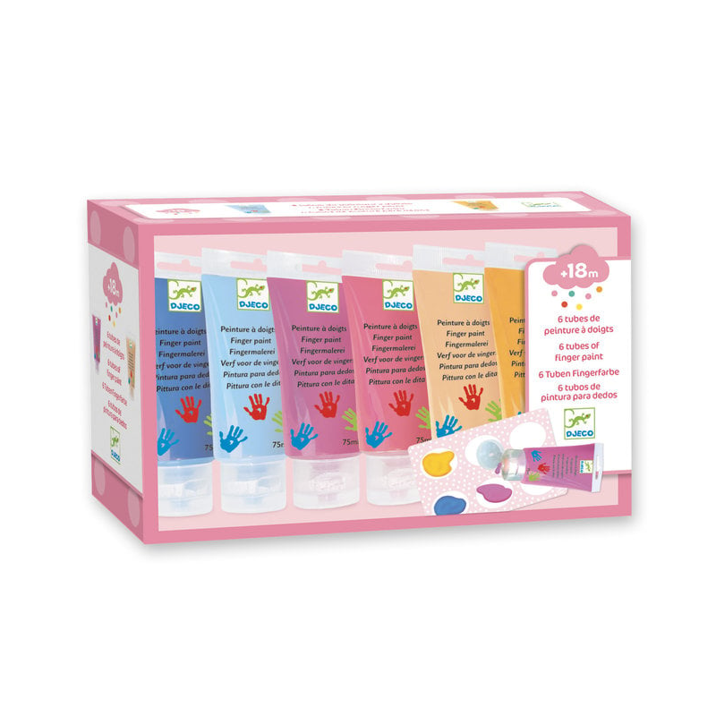 Djeco - Vingerverf 6 tubes pastel