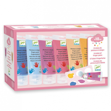 Djeco - Vingerverf 6 tubes pastel