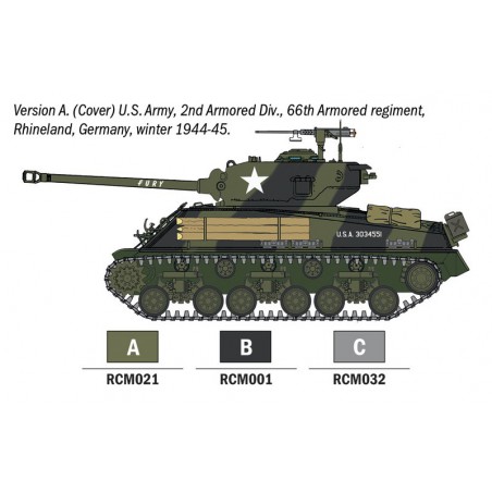 Sherman M4A3E8 Fury 1:56, Italeri