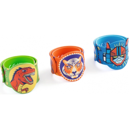 Djeco - Klaparmband - Dino, tijger, superheld