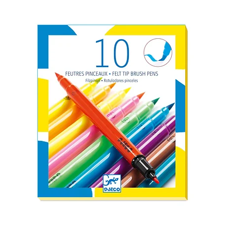 Djeco - 10 Penseelstiften pop colours