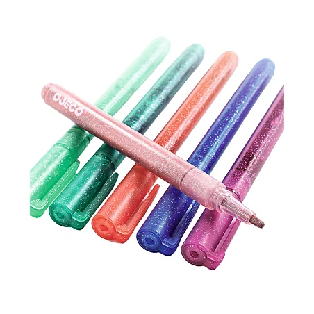 Djeco - 6 glittermarkers sweet