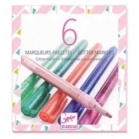 Djeco - 6 glittermarkers sweet