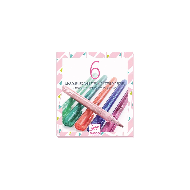 Djeco - 6 glittermarkers sweet