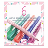 Djeco - 6 glittermarkers sweet