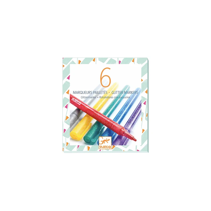 Djeco - 6 glittermarkers