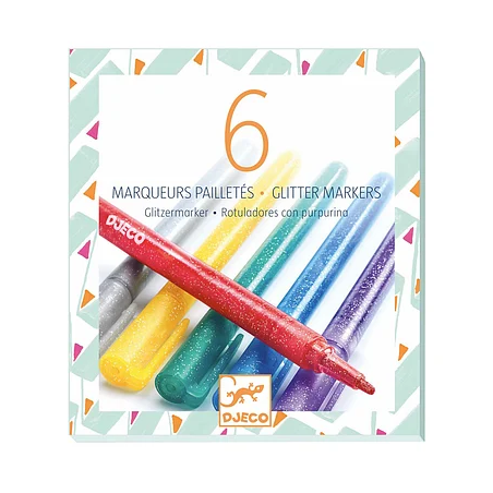 Djeco - 6 glittermarkers