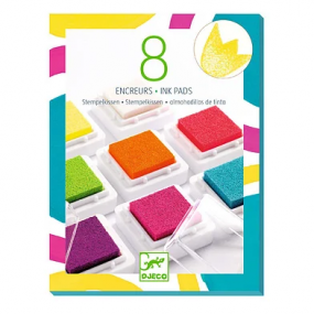 Djeco - 8 Stempels met cleaner - pop