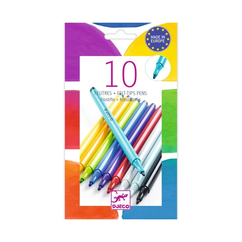 Djeco - 10 viltstiften regenboog kleuren