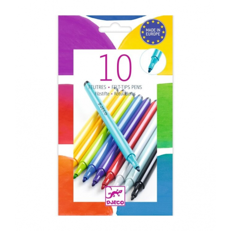 Djeco - 10 viltstiften regenboog kleuren