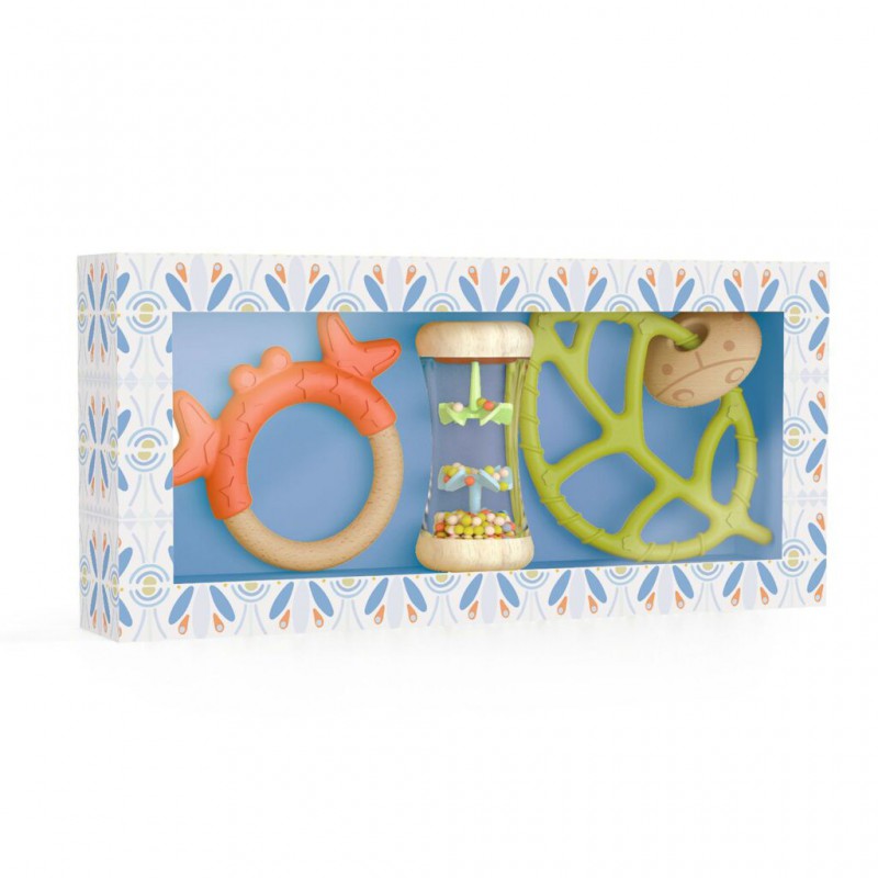 Djeco - babyset, bijtringen en regenstok