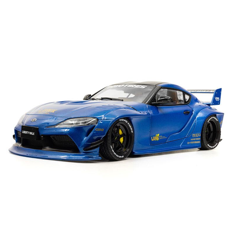 Toyota GR Supra Liberty Walk body kit '25, blauw metallic - 1:18 - Solido