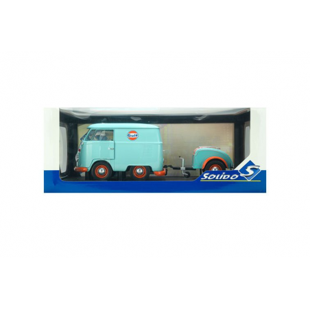 VW T1 Kool Kombi + aanhanger Gulf '24 - 1:18 - Solido