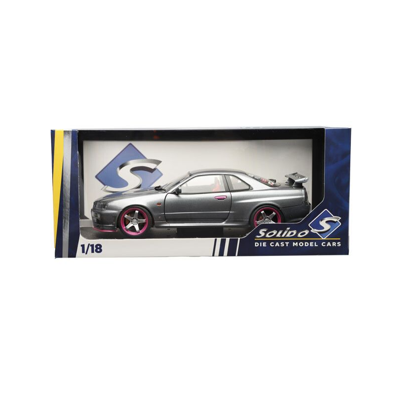 Nissan Skyline GT-R (R34) '99, grijs - Solido