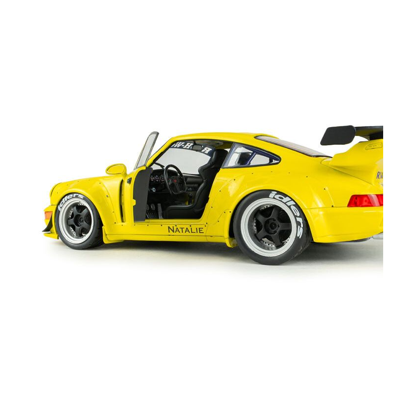 Porsche 911 (993) RWB bodykit '23, geel (Natali yellow) - Solido