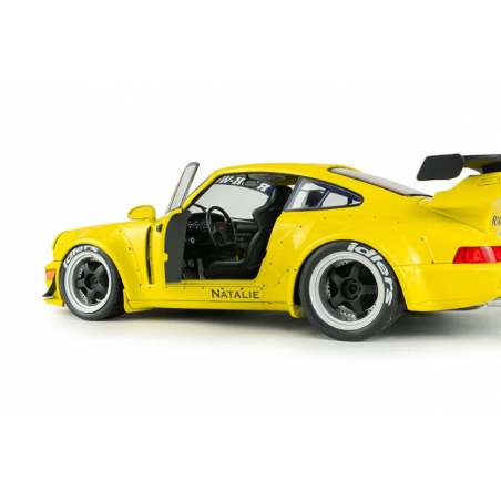 Porsche 911 (993) RWB bodykit '23, geel (Natali yellow) - Solido