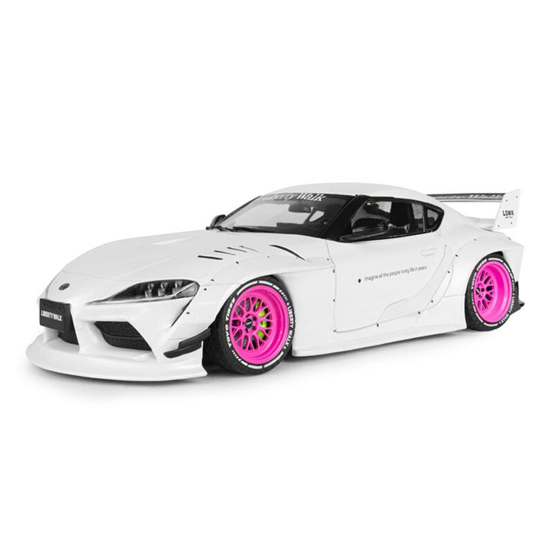 Toyota GR Supra Liberty Walk body kit '25, wit/roze - Solido