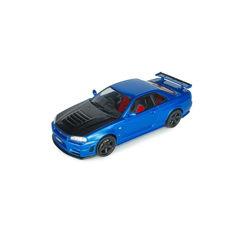Nissan Skyline GT-R R34 Z Tune '98, blauw (Bayside blue) - 1:43 - Solido