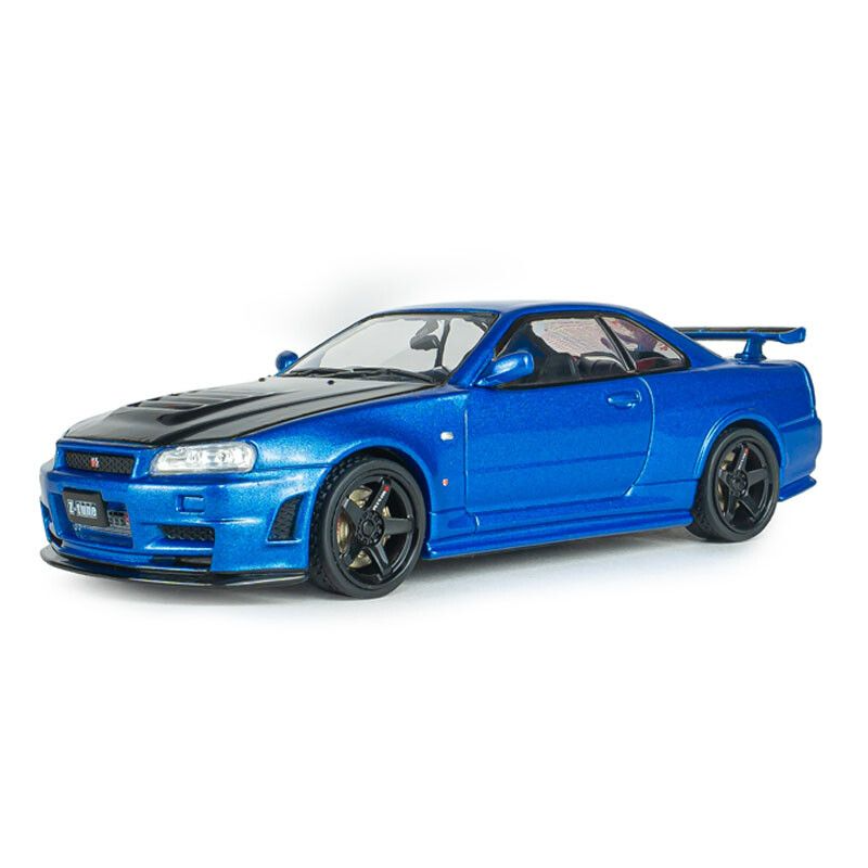 Nissan Skyline GT-R R34 Z Tune '98, blauw (Bayside blue) - 1:43 - Solido