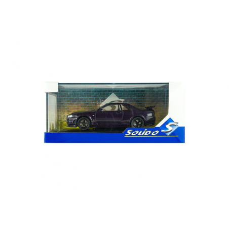 Nissan Skyline R34 GT-R Z Tune '99, paars (Midnight Purple) - 1:43 - Solido