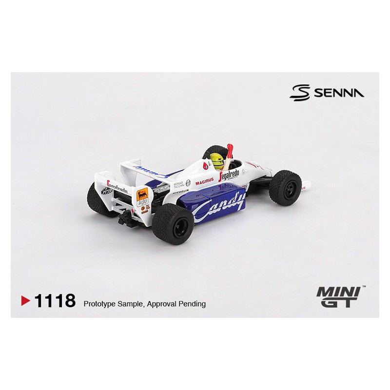 Toleman TG184 Nr.19 Ayrton Senna Monaco GP 2nd '84, blister 1:64, Mini GT (1118)