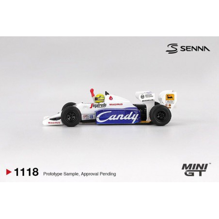 Toleman TG184 Nr.19 Ayrton Senna Monaco GP 2nd '84, blister 1:64, Mini GT (1118)