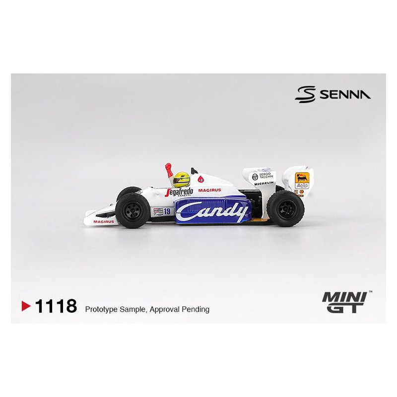 Toleman TG184 Nr.19 Ayrton Senna Monaco GP 2nd '84, 1:64, Mini GT (1118)