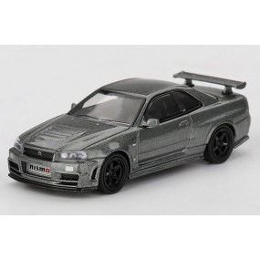 Nissan Skyline GTR (R34) '99, grijs (Dark metal grey) 1:64, Mini GT (1160)