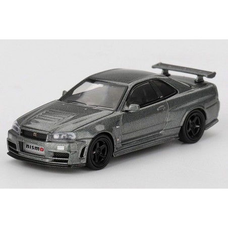 Nissan Skyline GTR (R34) '99, grijs (Dark metal grey) 1:64, Mini GT (1160)