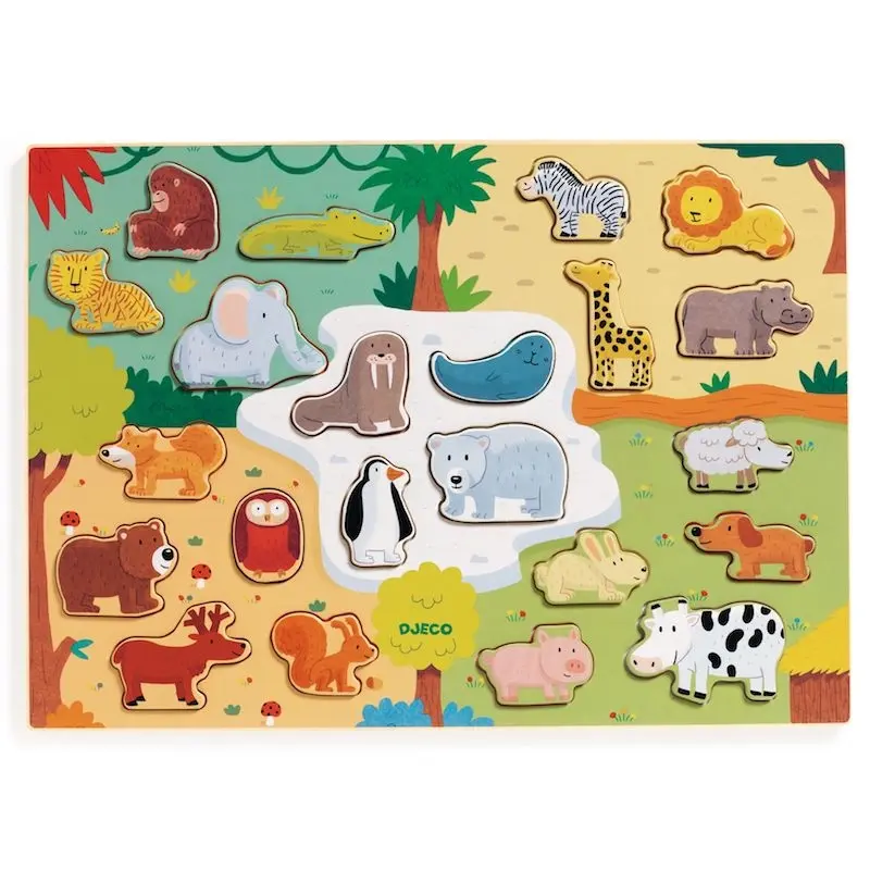 Djeco - Houten puzzel animo - 22 stukjes
