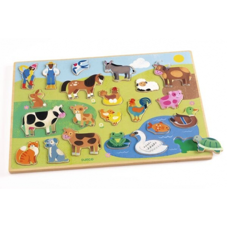 Djeco - Houten puzzel campo - 22 stukjes