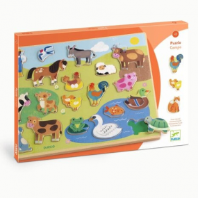 Djeco - Houten puzzel campo - 22 stukjes