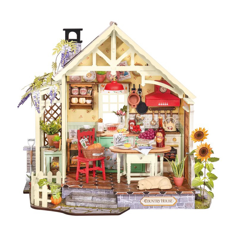 Sunlit farmhouse kitchen, Diy Miniature House, Rolife
