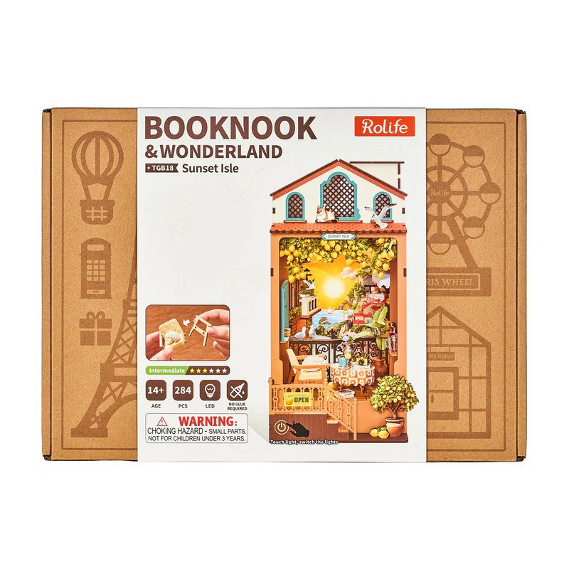 Sunset isle Diy Miniature House, Rolife Booknook