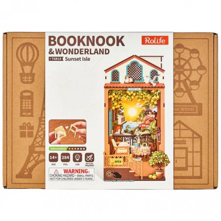 Sunset isle Diy Miniature House, Rolife Booknook