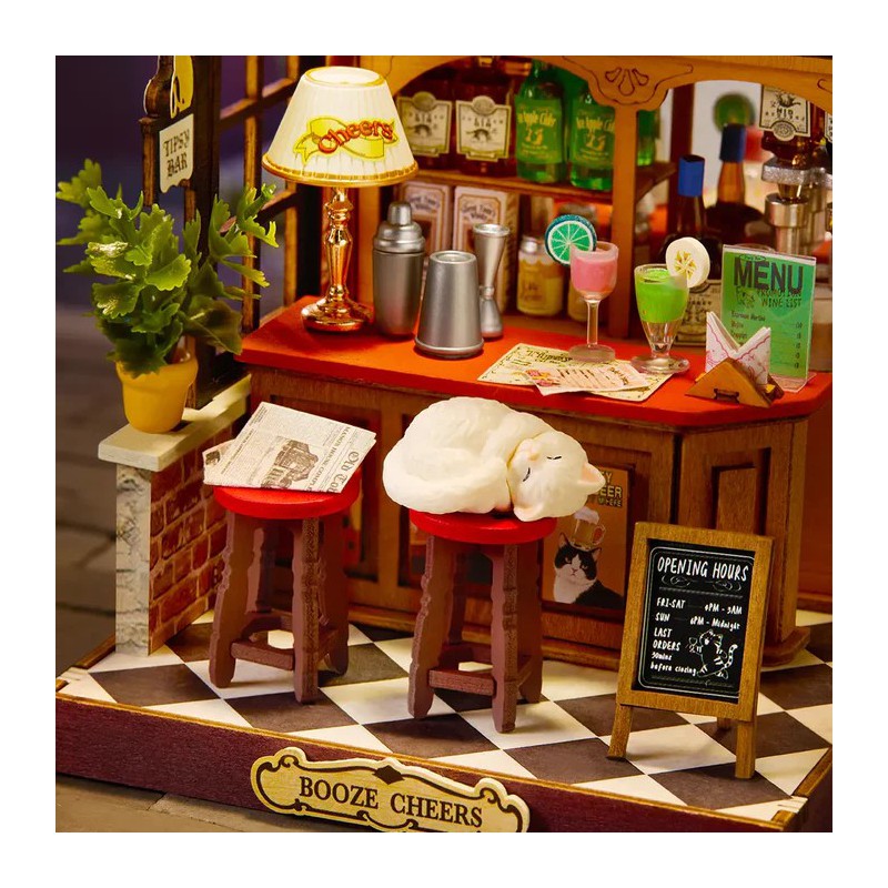Tipsy cat bar Diy Miniature House rolife