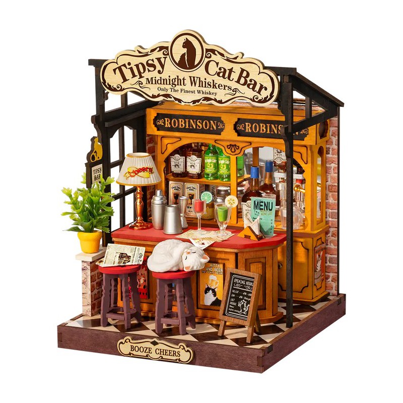 Tipsy cat bar, Diy Miniature House, Rolife