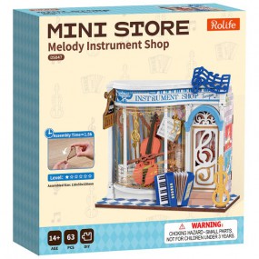 Melody Instrument Shop, Mini Store Diy Miniature House rolife