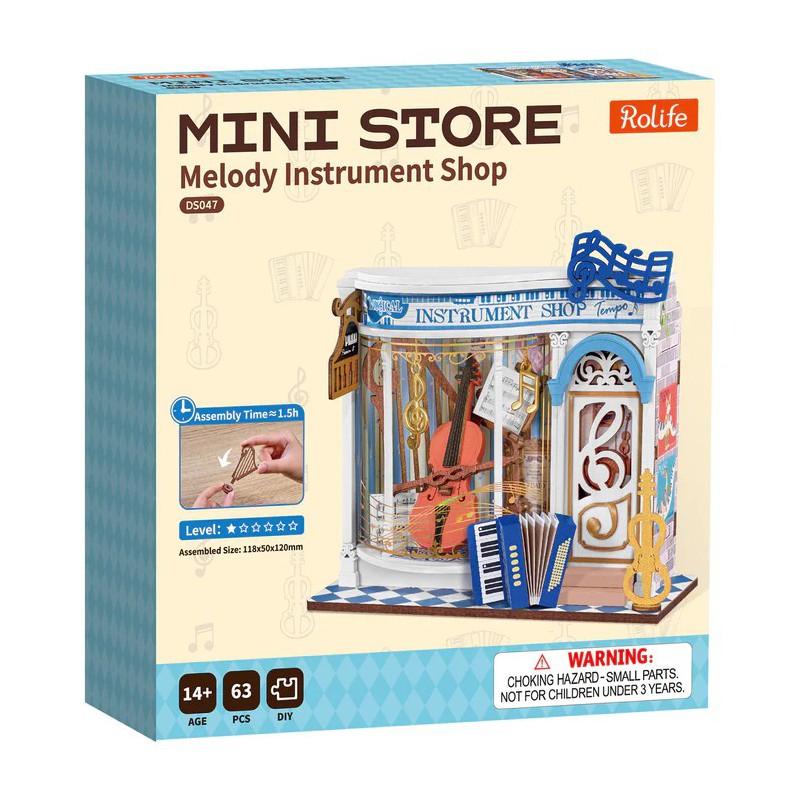 Melody Instrument Shop, Mini Store Diy Miniature House rolife