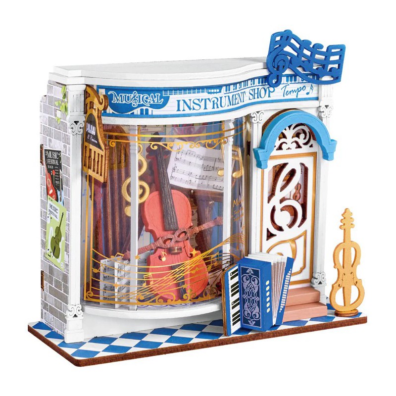 Melody Instrument Shop, Mini Store Diy Miniature House rolife