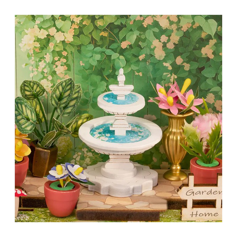 Green fountain garden, Mini Store Diy Miniature House rolife