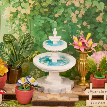 Green fountain garden, Mini Store Diy Miniature House rolife