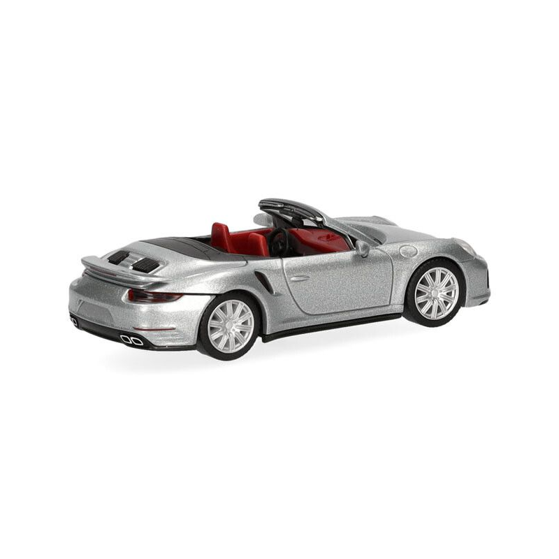 Porsche 911 (991) Turbo Cabrio, zilver metallic, Herpa