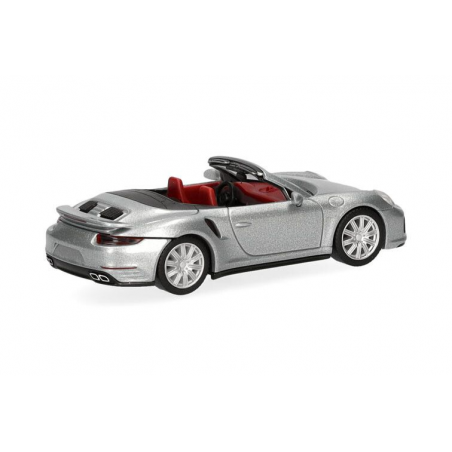 Porsche 911 (991) Turbo Cabrio, zilver metallic, Herpa