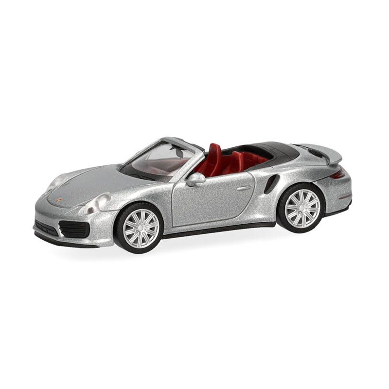 Porsche 911 (991) Turbo Cabrio, zilver metallic, Herpa