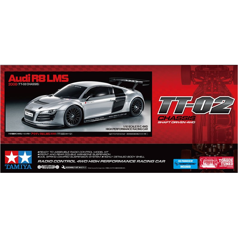 Audi R8 LMS 2008 (TT-02), Tamiya, Modelbouw RC