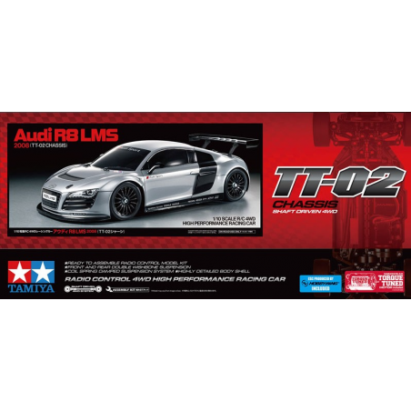 Audi R8 LMS 2008 (TT-02), Tamiya, Modelbouw RC